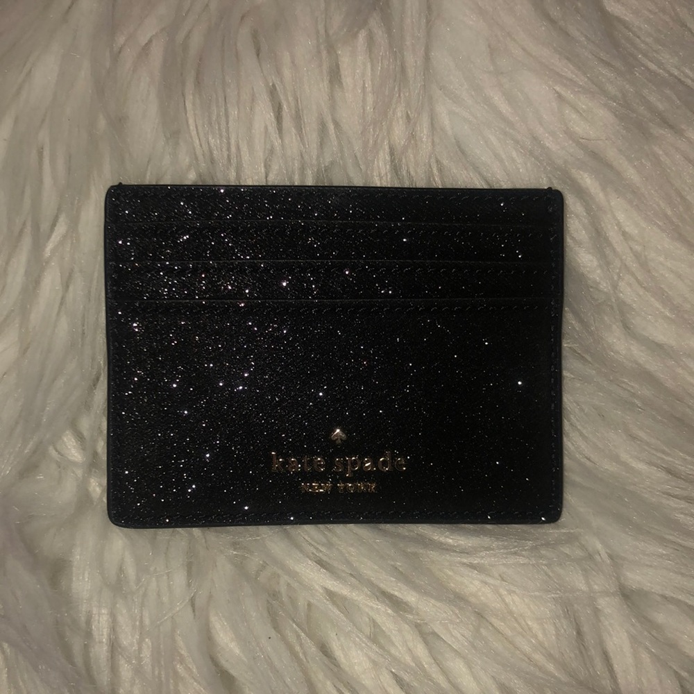 Kate Spade Black Glitter Card Case